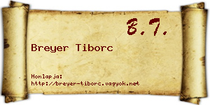 Breyer Tiborc névjegykártya